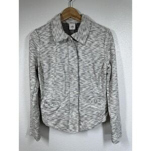 Cabi Jacket Womens Small Gray Textured Knit Long Sleeve Casual Blazer Coat